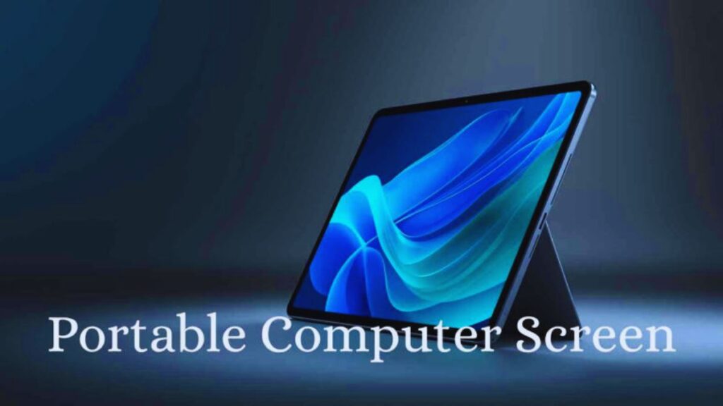 portable computer screen, portable monitor, USB-C portable display, wireless portable monitor, laptop second screen, mobile workstation, portable screen for students, travel-friendly monitor, touchscreen portable display, dual-screen setup on the go, lightweight external monitor